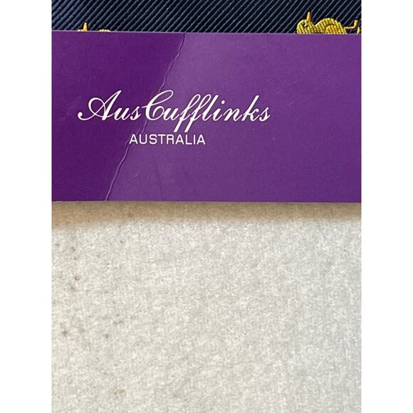 Aus‎ Cufflinks Australia Hand Stitched Navy Blue w Yellow Ducks Mens Neck Tie - Picture 7 of 8
